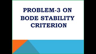 Problem on Bode Stability Criterion