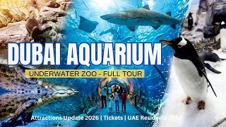 Inside Dubai Aquarium & Underwater Zoo in Dubai Mall 2026! Tickets, Attractions & More 4K Tour
