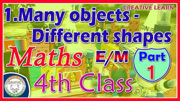 Many objects Different shapes  E/M | 4th class maths | part 1 | English medium | Creative Learn