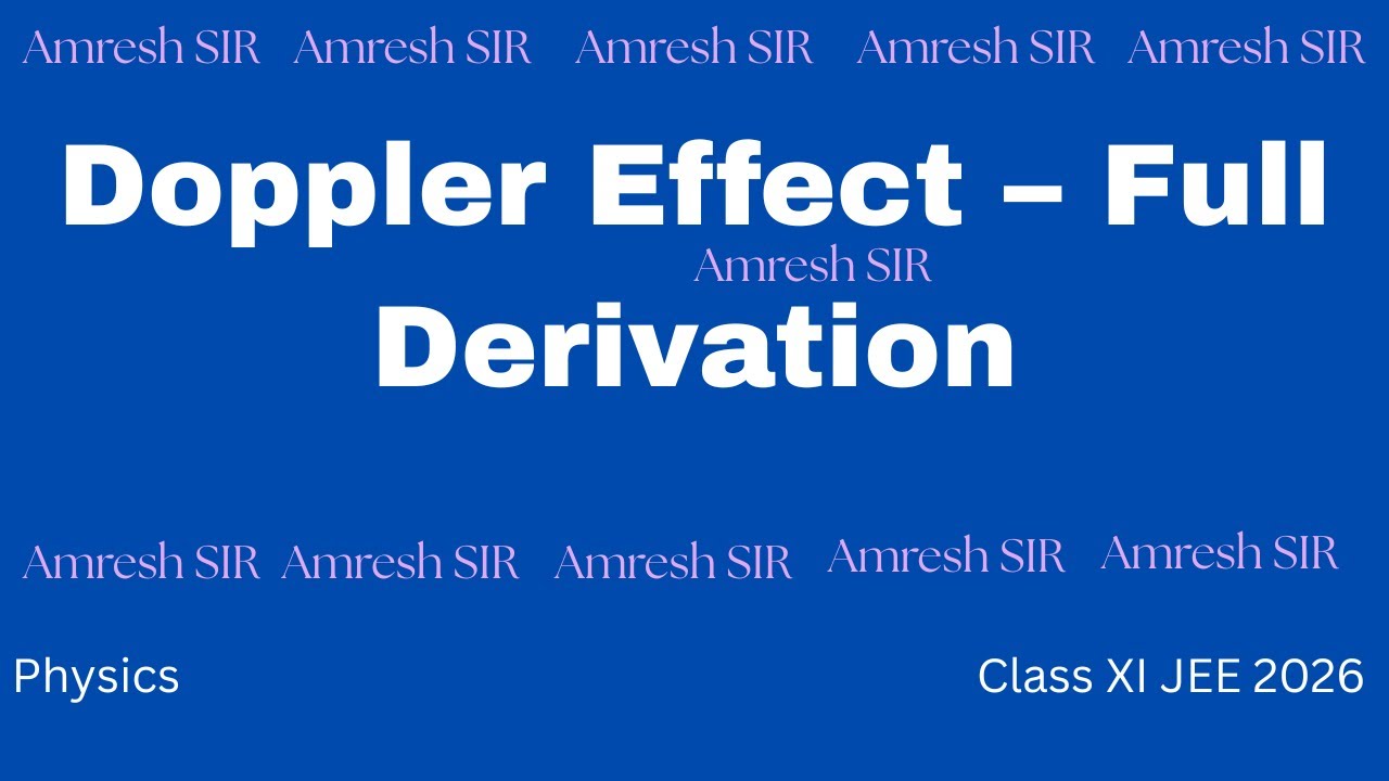 Doppler Effect – Full Derivation (Physics  Class XI  JEE 2026)
