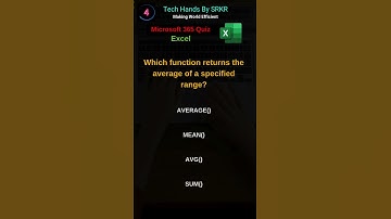 Which function returns the average of a specified range? | #ExcelTips #ExcelTricks #ExcelQuiz