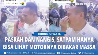 Pecah Tangis Imron Satpam DPRD Cirebon Melihat Sepeda Motornya Dibakar Massa Demo