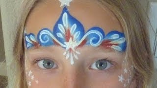 face painting july 4th easy simple crown designs princess tiara tutorial super stroke football fast stars brush stencil eld lines