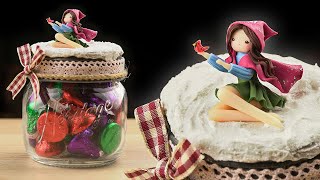 DIY Polymer Clay Candy Jar: Holiday Winter Scene Doll Figure Tutorial