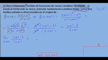 límites 07 radiales o direccionales funciones de varias variables ejercicio resuelto