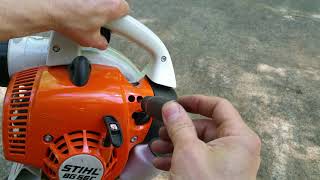 Adjusting carburetor on Stihl BG56C leaf blower and others with similar carburetor