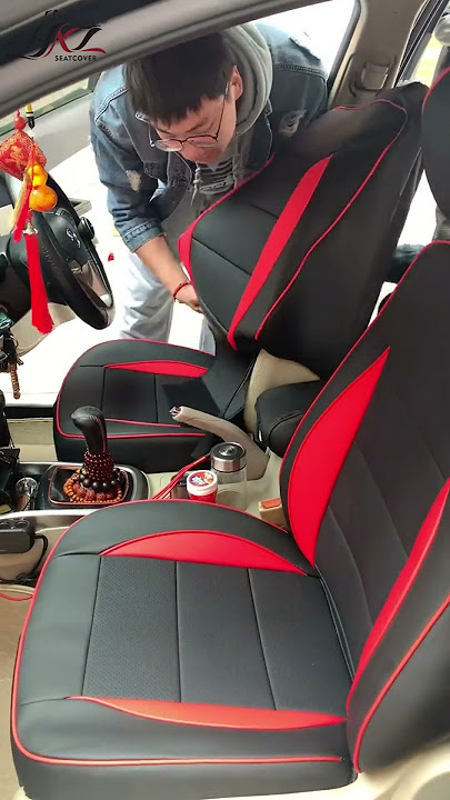 you need this black red custom seat cover#caraccessories #car #seatcovers