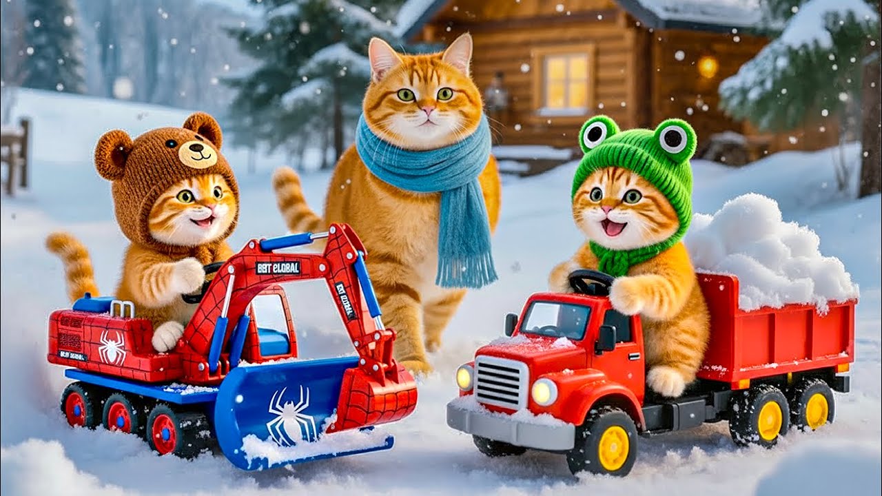 Mama Cat Trims Fur on the Farm and Makes Tiger Hat For Kittens At Home🐾🎩🐯