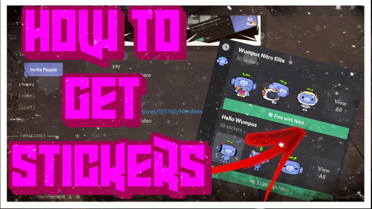 How To Get Nitro Stickers For Free On Discord Youtube How To Get Nitro Stickers For Free On Discord Youtube