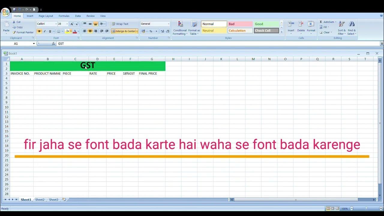 How To GST Work in Excel Full Work on GST Video GST Formula In Ms