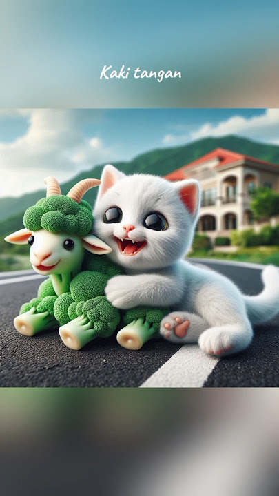 KUCING LUCU BERTEMAN DENGAN KUDA KAMBING DOMBA SAPI #kucing #funny