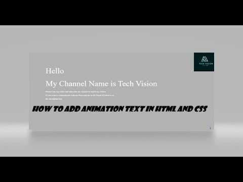 How to add text animation using HTML and CSS | @Tech Vision - YouTube