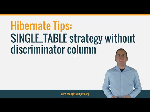 Hibernate Tip: SINGLE_TABLE strategy without discriminator column