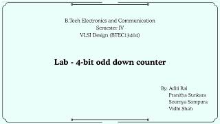 4 Bit Odd Down Counter On Basys3 Fpga
