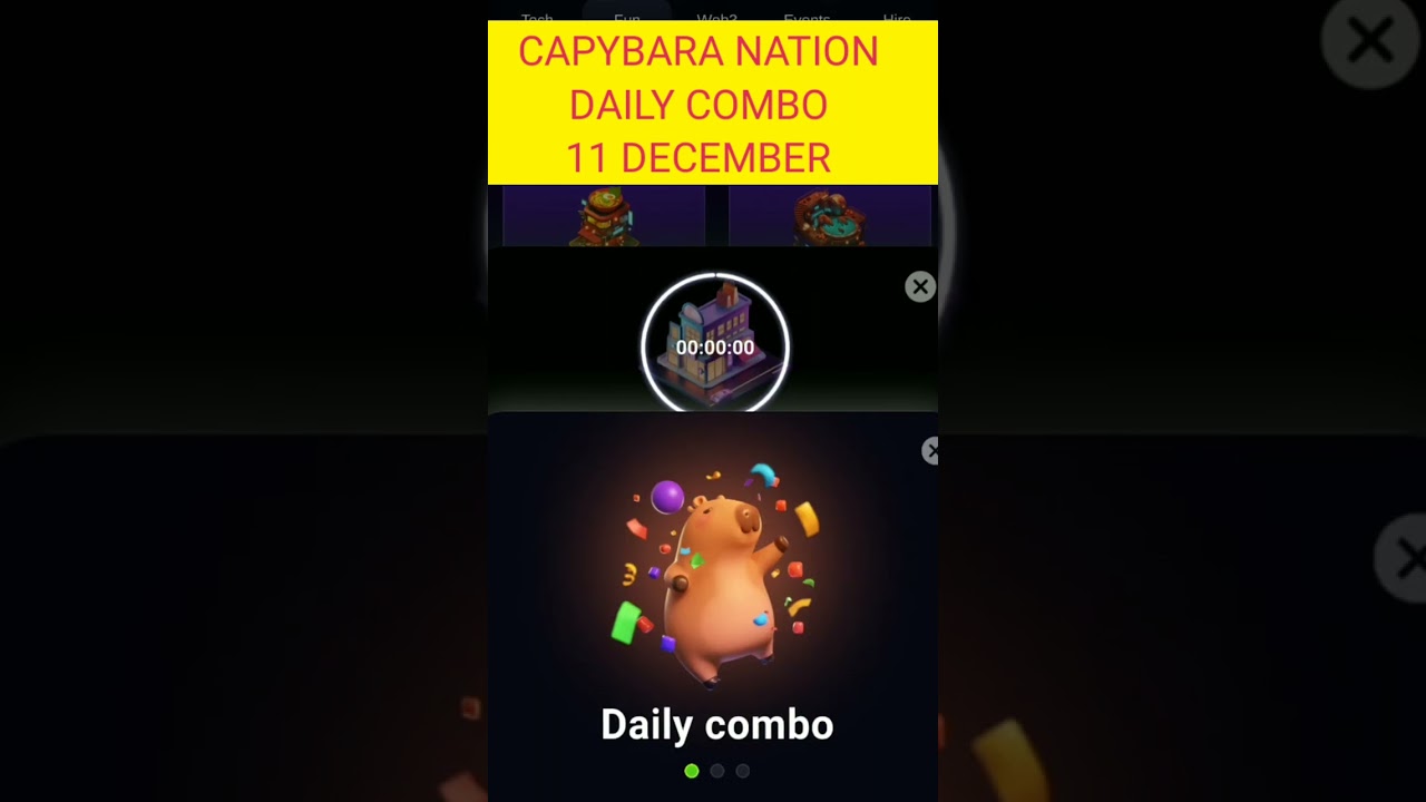 Capybara Nation Daily Combo Card Today | Capybara Nation combo 11 December