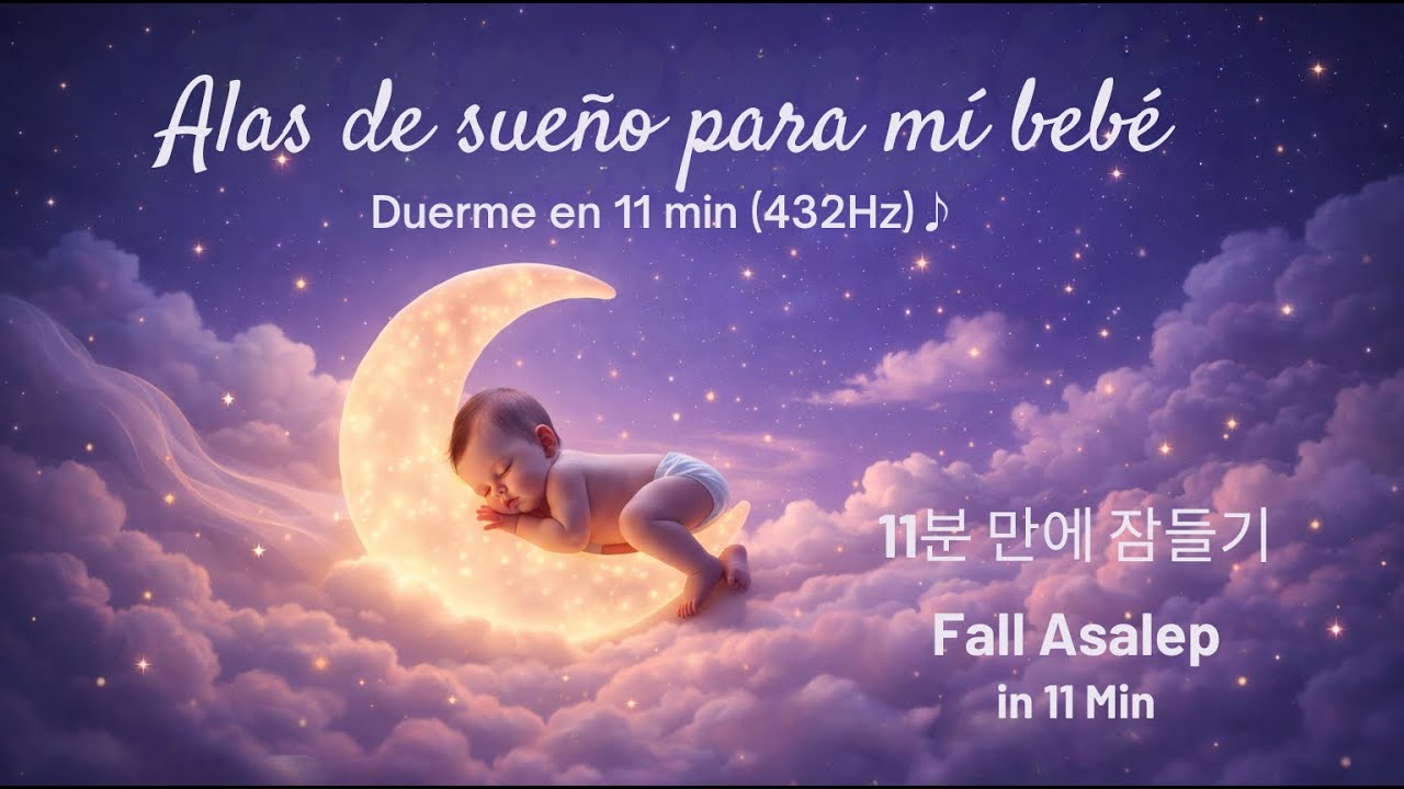 Alas de sueño : Duerme en 11 min (432Hz) | 우리 아가 11분 만에 잠들기 | Fall Asleep in 11 Min