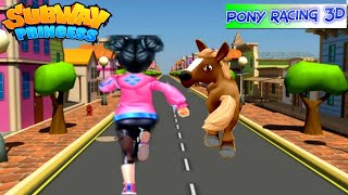 Subway Princess Runner🏃‍♀️ VS Pony(Horse) Racing 3D🐎 screenshot 4