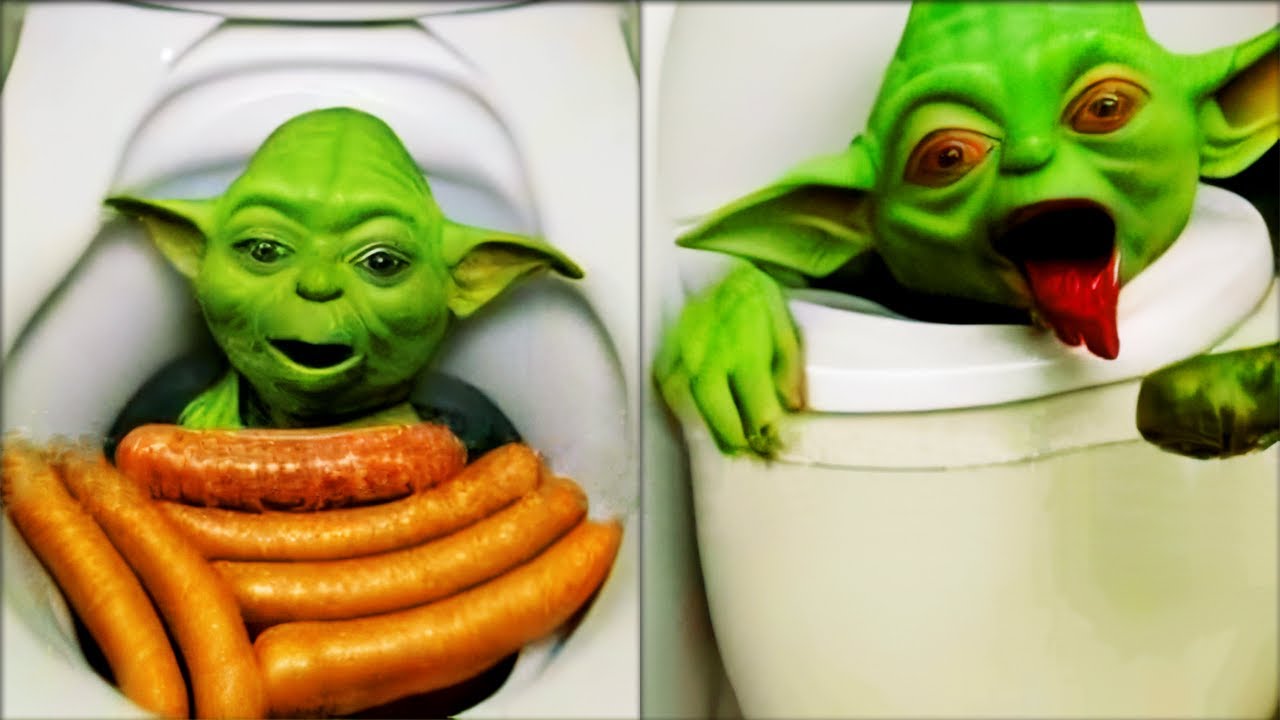 Master Yoda Eating Sausages in Toilet YouTube
