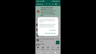 Vous avez été déconnecté  passer à whatsapp officiel Solution