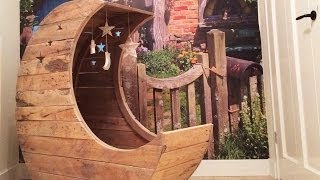 Time-lapse of the making of a Moon cradle. Made from old pallets for our baby. A complete step by step guide on how to make the 