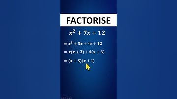x2+7x+12 Factorise #factorise