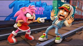 Amy VS Jake, 𝗪𝗛𝗢 𝗜𝗦 𝗙𝗔𝗦𝗧𝗘𝗥❓Subway Surfers Buenos Aires VS Sonic Dash Run, Sonic The Hedgehog Runner screenshot 2