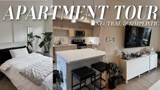 APARTMENT TOUR *neutral aesthetic & simplistic decor* | Luxury One Bedroom Apartment Tour