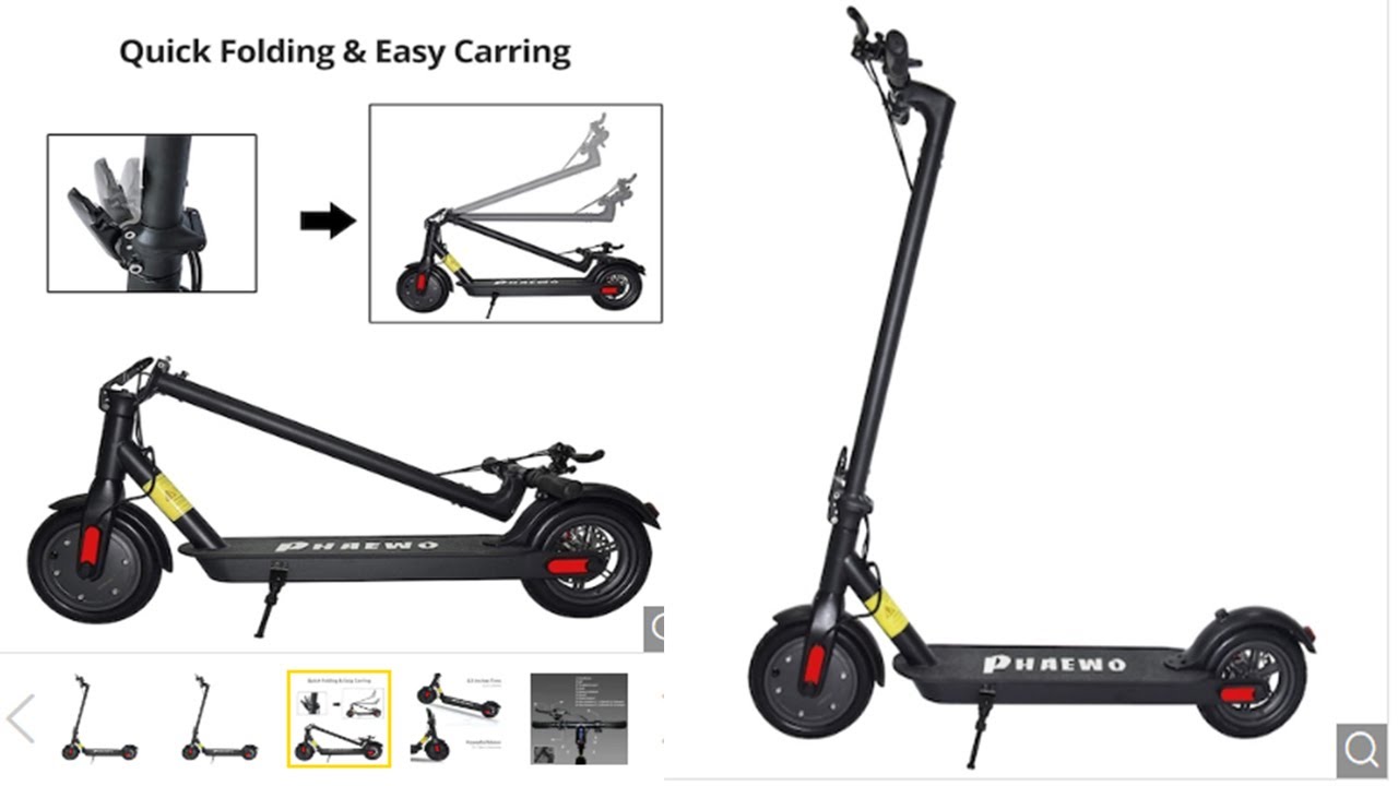 FWH85B Electric Scooter 12.5 Miles Long Range Folding Scooter Portable