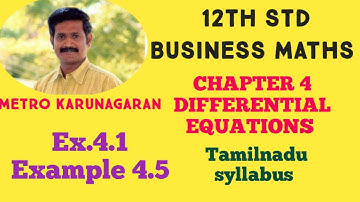 12th Std BM Example 4.5 Find differential equation of family of curves = e^x ( acos x+ bsinx)