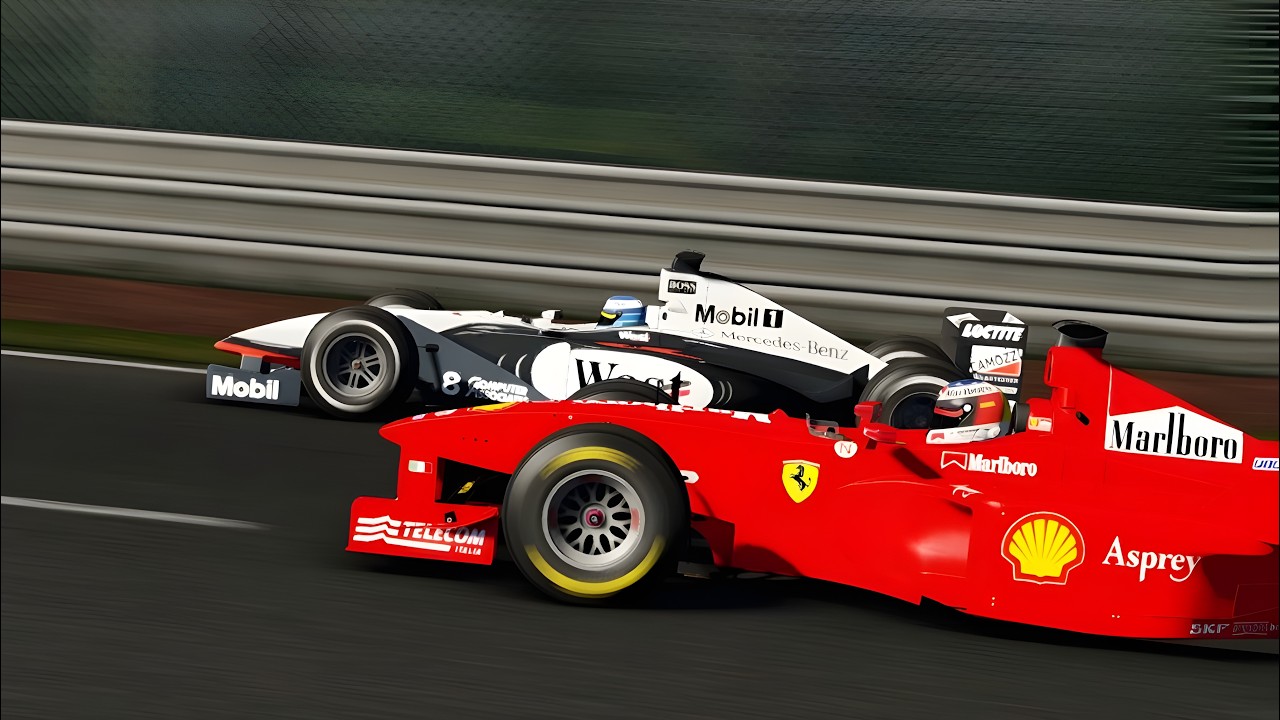 Michael Schumacher vs Mika Hakkinen at Spa-Francorchamps 1998 - Assetto Corsa TV Cam