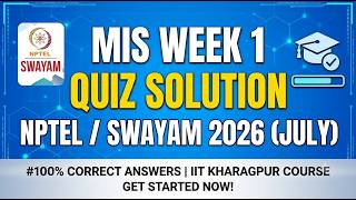 SWAYAM Management Information System Assignment 1 Answers | NPTEL 2026 | 100% Correct Solutions! 💯