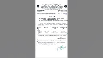 VTU circular PhD exam reschedule#2024#like #share #subscribe