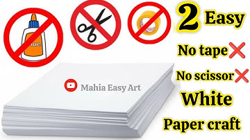 2 Easy no glue paper craft|Paper craft without glue|No glue paper craft|Easy paper craft no glue