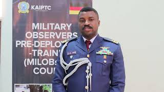 Participant in the Military Observers Pre-Deployment Training Course share his experiences (KAIPTC)