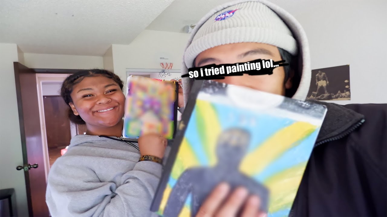 i tried painting for the first time.. - YouTube