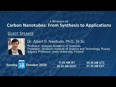 E14: Webinar on Carbon Nanotubes: From Synthesis to Applications