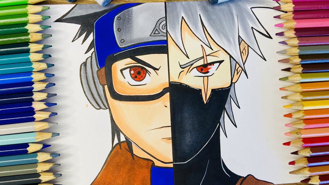 Como Desenhar o Obito Uchiha / Kakashi Hatake - Passo a passo 