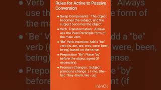 Voices - Rules for converting Active to Passive voice and vice versa #voiceinteraction