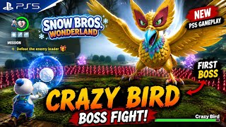 Snow Bros. Wonderland PS5 Gameplay | CRAZY BIRD Boss Fight (No Commentary) screenshot 5