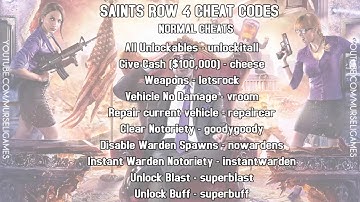Saints row 4 cheat codes