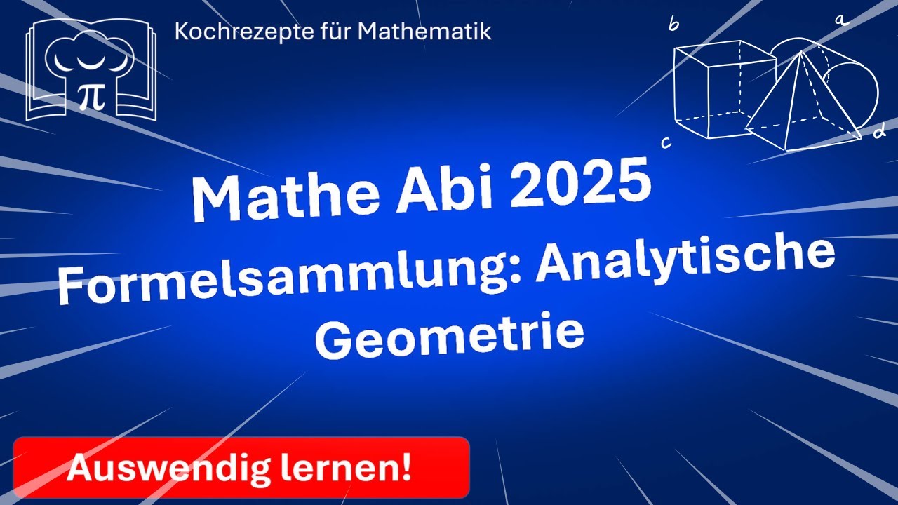 Beispielaufgabe Abiturprüfung Bis 2025 Mathematik Leistungskurs Formelsammlung Analytische Geometrie - Mathe Abi 2025 - Leistungsfach