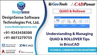 BricsCAD Tutorial: Understanding and managing QUAD and ROLLOVER Tips | Setting Entity Snaps (OSNAPS)