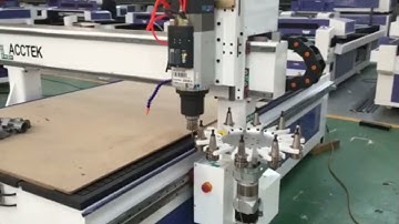 AccTek Cnc Router with  Carousel tool changer operation