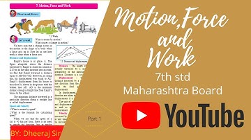 Force, motion and work class 7th| Maharashtra Board|Part 1