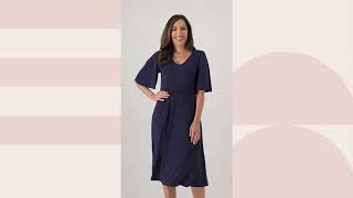 Girl With Curves Knit Midi Dress with Flutter Sleeve on QVC
