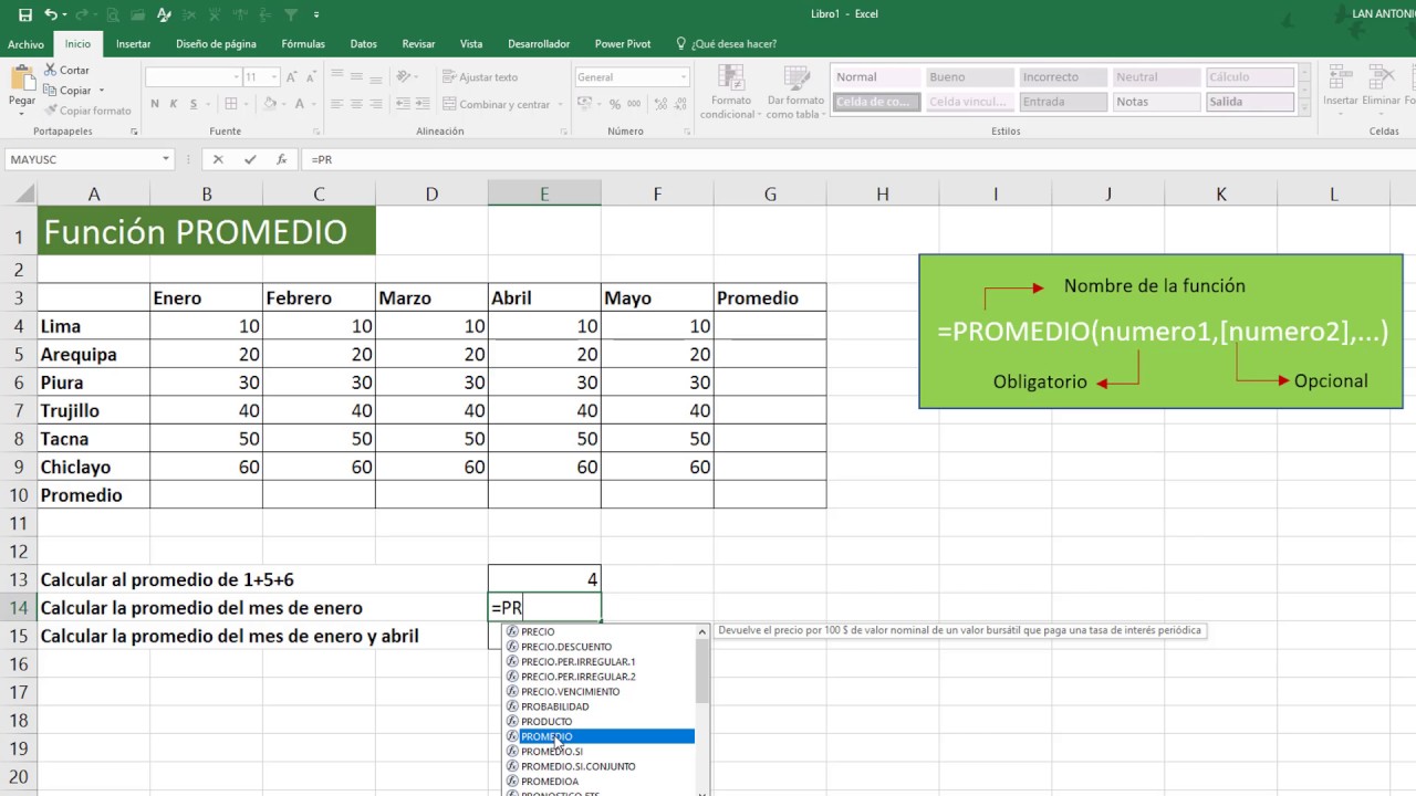 Como hacer formulas en excel