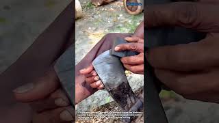 Manual Axe Sharpening Process with Whetstone #worker #process #sharpening #craftsman #restoration