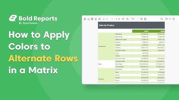 Enhance Your Matrix: Step-by-Step Guide to Apply Alternating Row Colors | Bold Reports