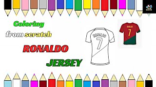 Cristiano Ronaldo Jersey Coloring Drawing Coloring Football Shirt Easy Art For All