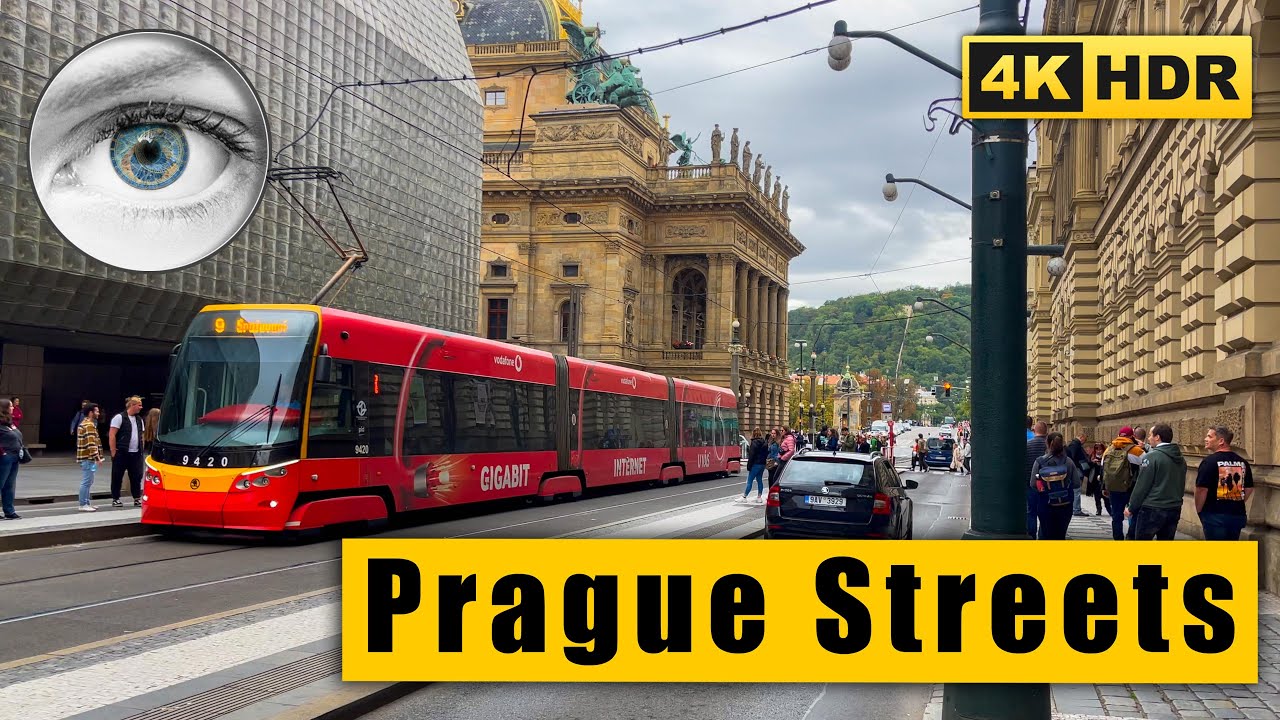 Prague Walking Tour:  Na Příkopě - Wenceslas Square - Národní 🇨🇿 Сzech Republic 4k HDR ASMR